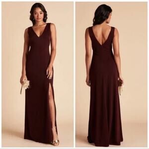 Birdie Grey - Burgundy - Crepe bridesmaids dress
